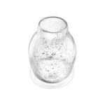 Molten 1090 FLECK hand blown glass vase silver above view