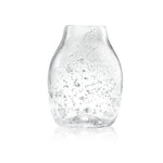 Molten 1090 FLECK hand blown glass vase silver side view