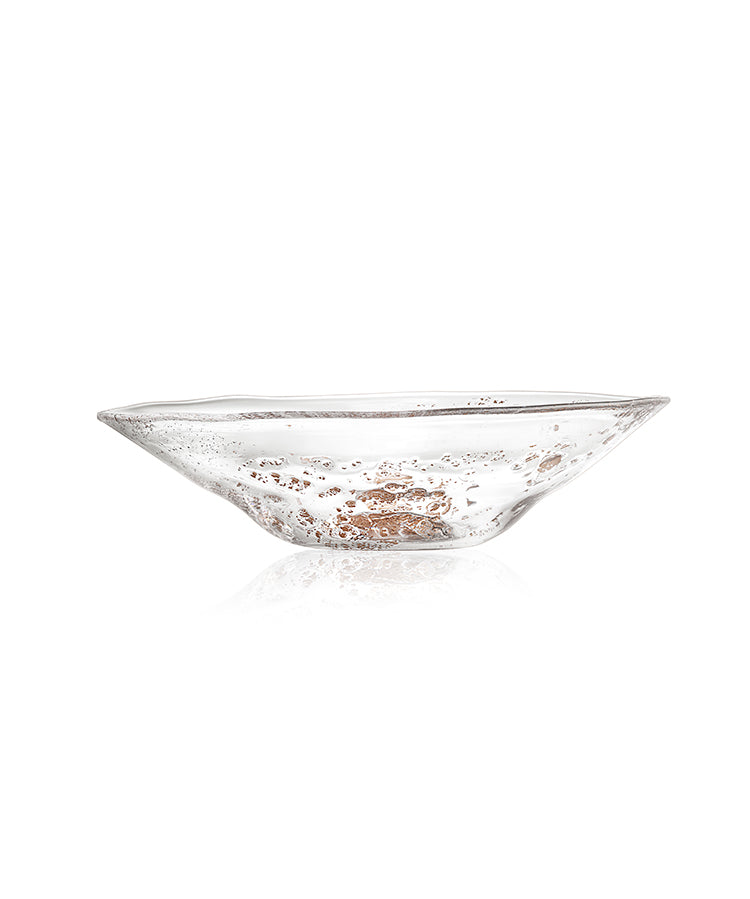 Molten 1090 FLECK hand blown glass bowl gold side view