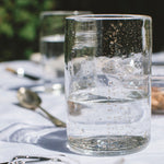 molten 1090 hand blown glass FLECK gold tumbler