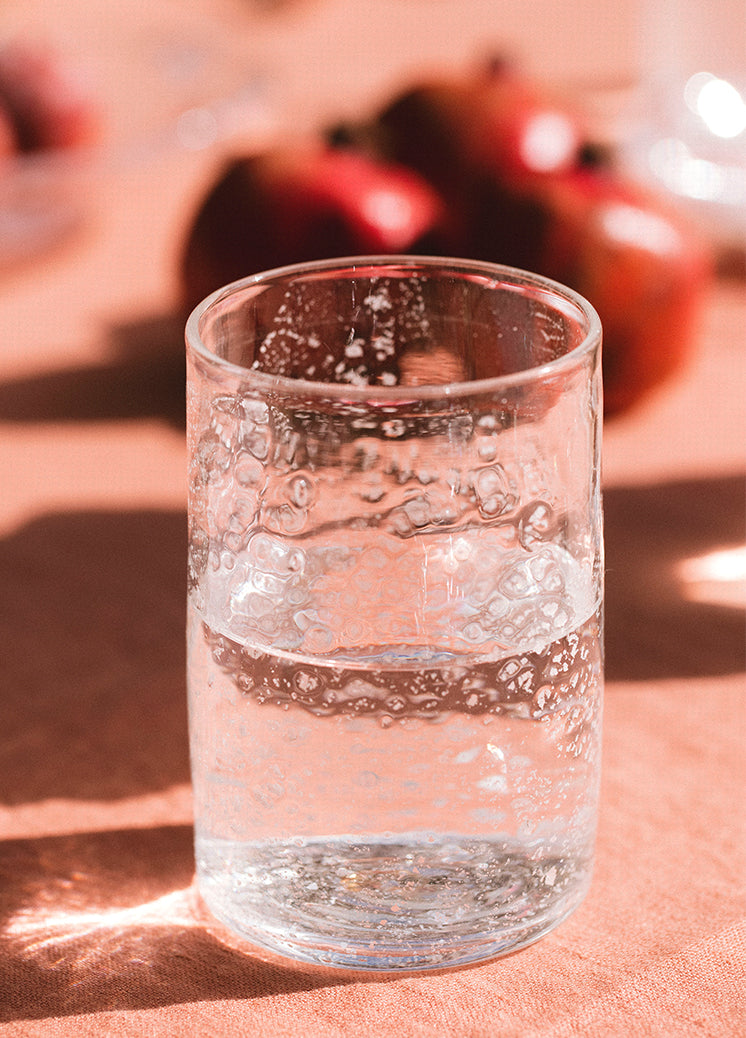 molten 1090 hand blown glass FLECK silver tumbler