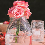 Molten 1090 hand blown glass FLECK silver vase