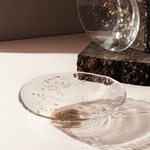 molten 1090 fleck hand blown glass bowl gold