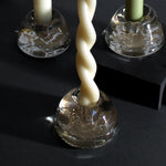 molten 1090 hand blown glass candlestick holders gold FLECK