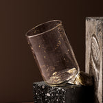 molten 1090 hand blown glass fleck tumbler gold