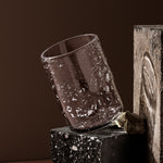 molten 1090 hand blown glass fleck tumbler silver