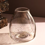 molten 1090 hand blown glass fleck vase gold