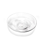 Molten 1090 FLECK hand blown glass bowl silver above view