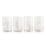 Molten 1090 FLECK hand blown glass tumblers gold set of 4 horizonal line up