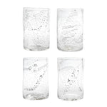 Molten 1090 FLECK hand blown glass tumblers silver set of 4