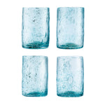 molten 1090 FLUX hand blown glass tumblers copper blue set of 4