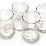 molten 1090 FLUX hand blown glass tumblers gold set of 4 above view